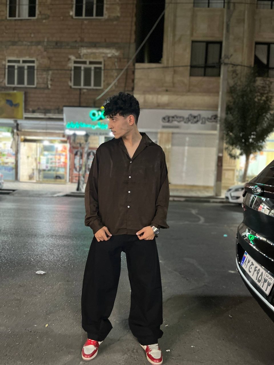 پیراهن مردانه/ قهوه‌ای /